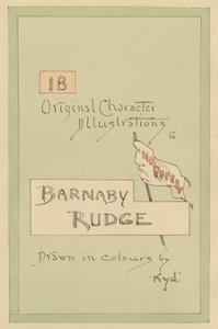 タイトルページ、「Barnaby Rudge」のイラスト、1920年代（紙にトイレとペンとインク） 作： Joseph Clayton Clarke